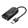 Зовнішня звукова карта Ugreen CM129 USB 2.0 з регулятором гучності (15 см)