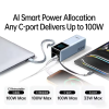 Павербанк UGREEN 25 000mAh 200W з вбудованими кабелями USB-C — Блакитний