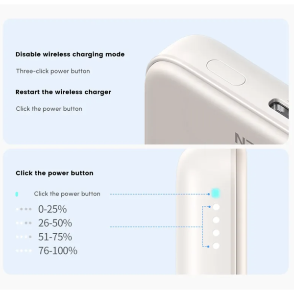 Повербанк UGREEN Ultra-Slim 5000mAh 15W Qi2 Magnetic Beige