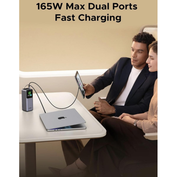 Повербанк Ugreen PB726 Nexode 165W 20000mAh із вбудованим USB-C кабелем та дисплеєм