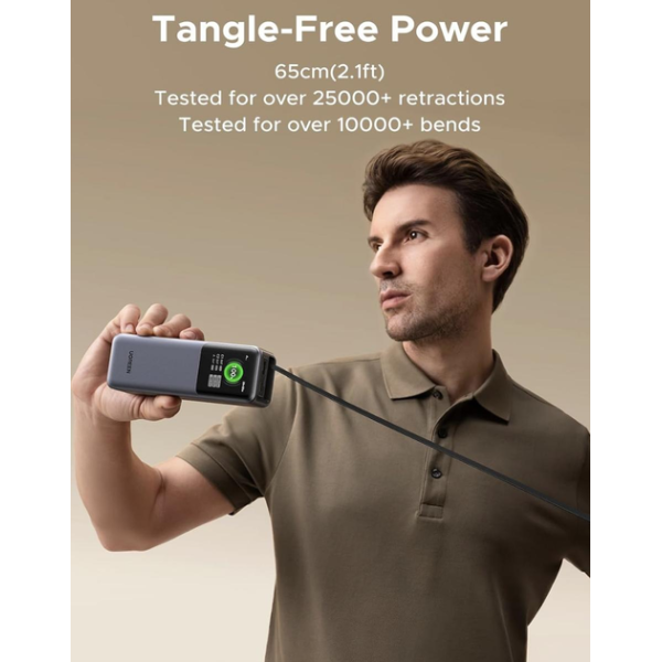 Повербанк Ugreen PB726 Nexode 165W 20000mAh із вбудованим USB-C кабелем та дисплеєм