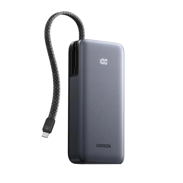 Павербанк UGREEN Nexode PB536 20000mAh 45W з вбудованим USB-C кабелем та дисплеєм