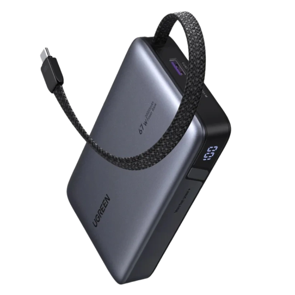 Павербанк UGREEN PB550 20000mAh 67W зі вбудованим кабелем Type-C та підтримкою UFCS