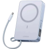 Павербанк UGREEN PB594 10000mAh 30W з бездротовою MagSafe-зарядкою та вбудованим USB-C кабелем (Блакитний)