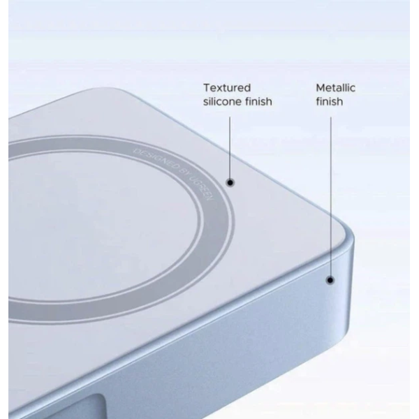 Павербанк UGREEN PB594 10000mAh 30W з бездротовою MagSafe-зарядкою та вбудованим USB-C кабелем (Блакитний)