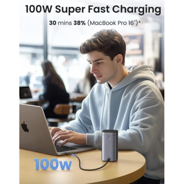 Повербанк UGREEN PB771 20000mAh 145W Qi2 Power Bank (Gray)