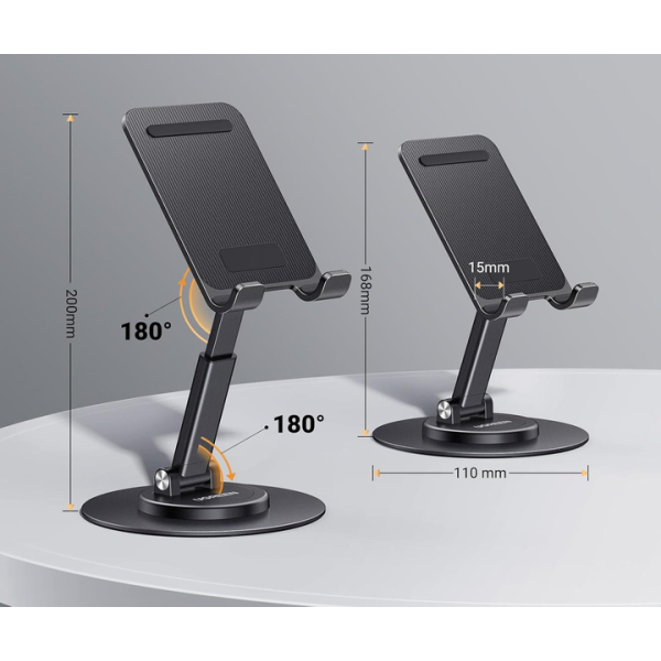Тримач для телефону/планшета UGREEN LP805 Swivel & Foldable Multi-Angle Stand, чорний