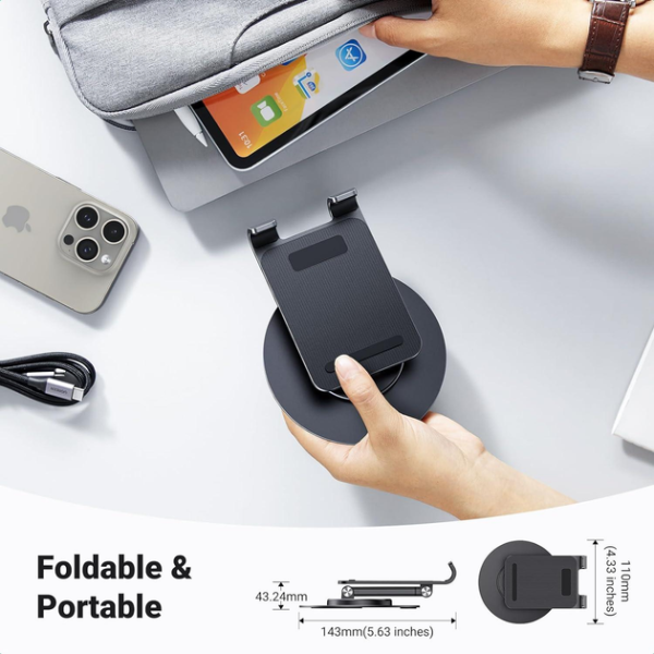 Тримач для телефону/планшета UGREEN LP805 Swivel & Foldable Multi-Angle Stand, чорний