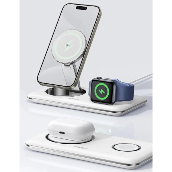 Док-станція бездротової зарядки UGREEN MFi Qi2 MagSafe Stand 20W White
