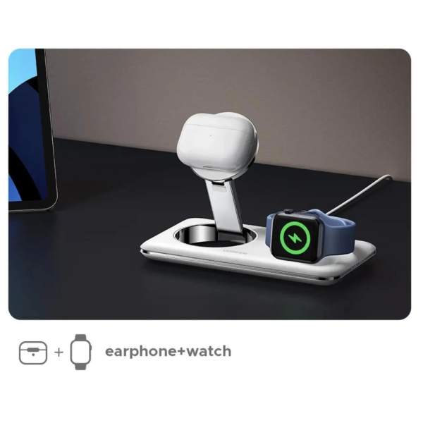 Док-станція бездротової зарядки UGREEN MFi Qi2 MagSafe Stand 20W White