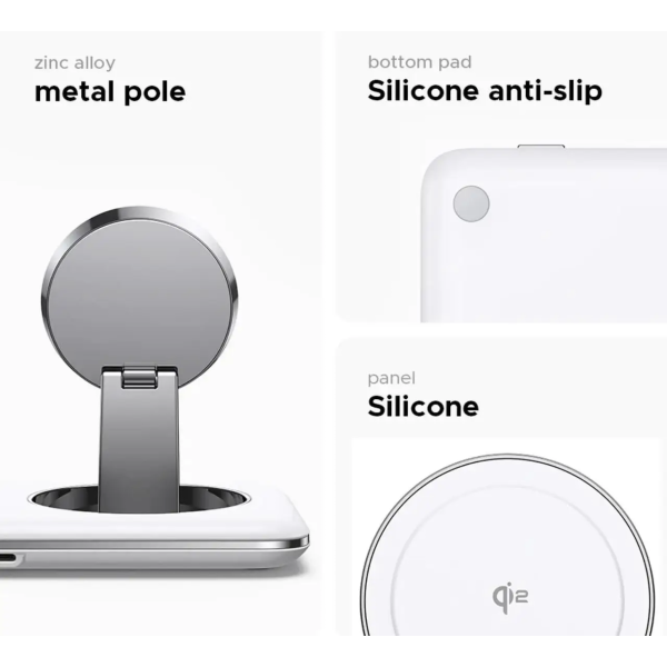 Док-станція бездротової зарядки UGREEN MFi Qi2 MagSafe Stand 20W White