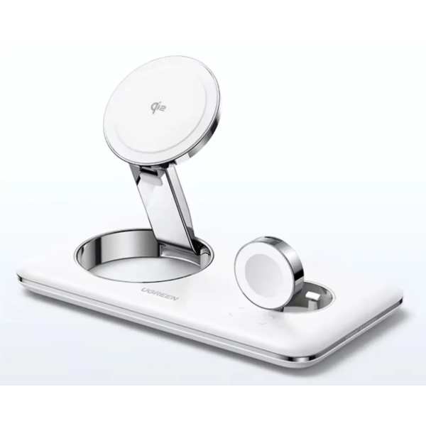 Док-станція бездротової зарядки UGREEN MFi Qi2 MagSafe Stand 20W White