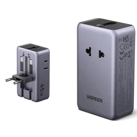 Дорожный адаптер UGREEN GaN 45W Travel Adapter 2×USB-C + 2×USB-A для более чем 150 стран мира