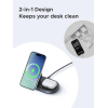 Бездротовий зарядний пристрій UGREEN MagFlow Qi2 15W 2-in-1 Magnetic Wireless Charger Stand (iPhone + AirPods, Black)