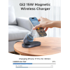 Бездротовий зарядний пристрій UGREEN MagFlow Qi2 15W 2-in-1 Magnetic Wireless Charger Stand (iPhone + AirPods, Black)