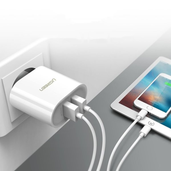 Мережевий зарядний пристрій Ugreen CD104 17Вт 2xUSB-A (3.4A), White