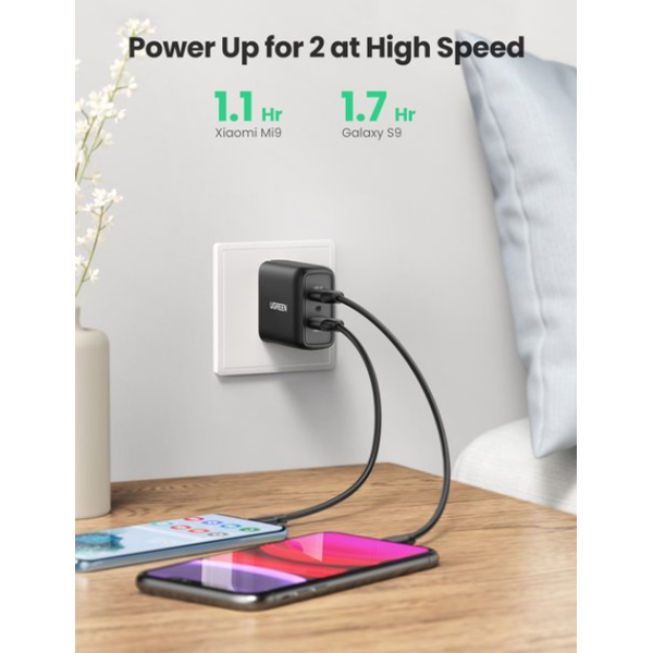 Мережевий зарядний пристрій Ugreen CD161 36W Dual USB QC 3.0 Fast Charger