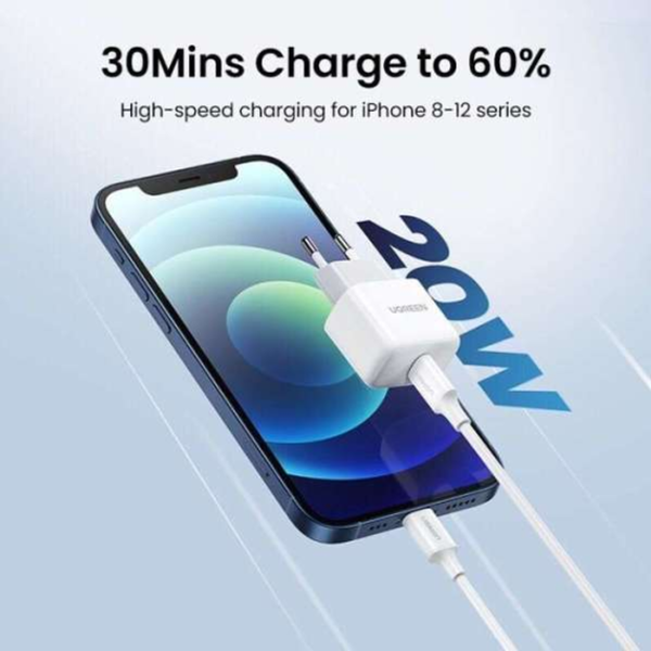 Мережевий зарядний пристрій UGREEN CD241 Mini PD 20W USB-C Fast Charger White