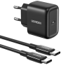 Мережевий зарядний пристрій UGREEN CD250 25W USB-C PD Charger з кабелем USB-C to USB-C 2м