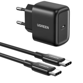 Мережевий зарядний пристрій UGREEN CD250 25W USB-C PD Charger з кабелем USB-C to USB-C 2м