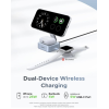 Бездротовий зарядний пристрій UGREEN MagFlow 2-in-1 Qi2.2 25W MagSafe Ultra-Fast Blue