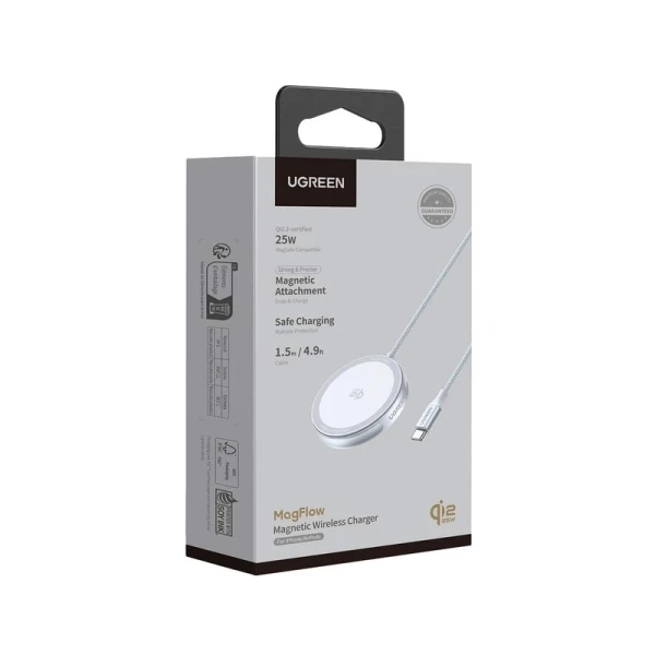 Бездротовий зарядний пристрій UGREEN W753 25W Magnetic Wireless Charger Starlight Blue