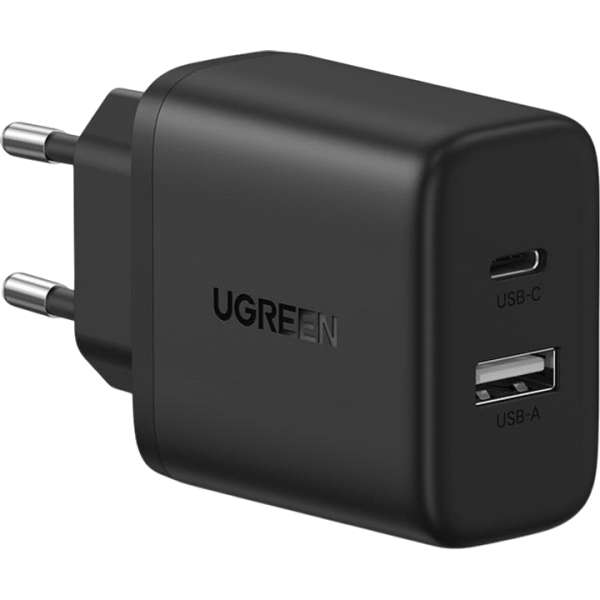 Мережевий зарядний пристрій Ugreen X227 20W PD3.0 QC4.0, 2 порти (USB-A + USB-C), White/Black