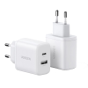 Мережевий зарядний пристрій Ugreen X227 20W PD3.0 QC4.0, 2 порти (USB-A + USB-C), White/Black