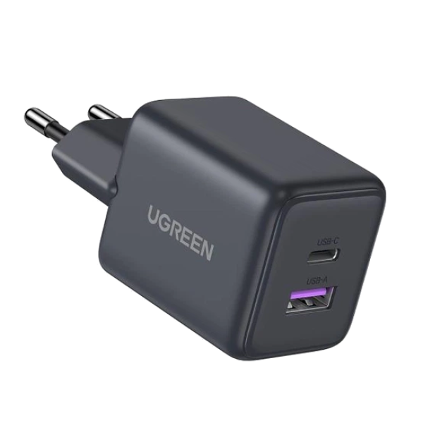 Мережевий зарядний пристрій UGREEN X516 30W 2-Port GaN Fast Charger White/Black