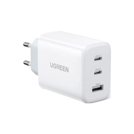 Зарядний пристрій UGREEN CD275 Fast Charger 65W 3-Port GaN Power Delivery White