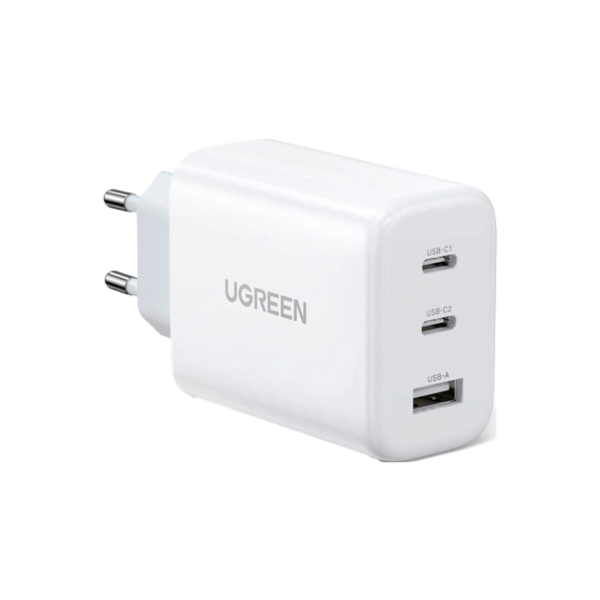 Зарядний пристрій UGREEN CD275 Fast Charger 65W 3-Port GaN Power Delivery White