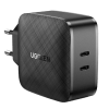 Мережевий зарядний пристрій Ugreen CD216 66W Dual USB-C PD Fast Charger Black