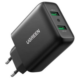 Мережевий зарядний пристрій Ugreen CD161 36W Dual USB QC 3.0 Fast Charger