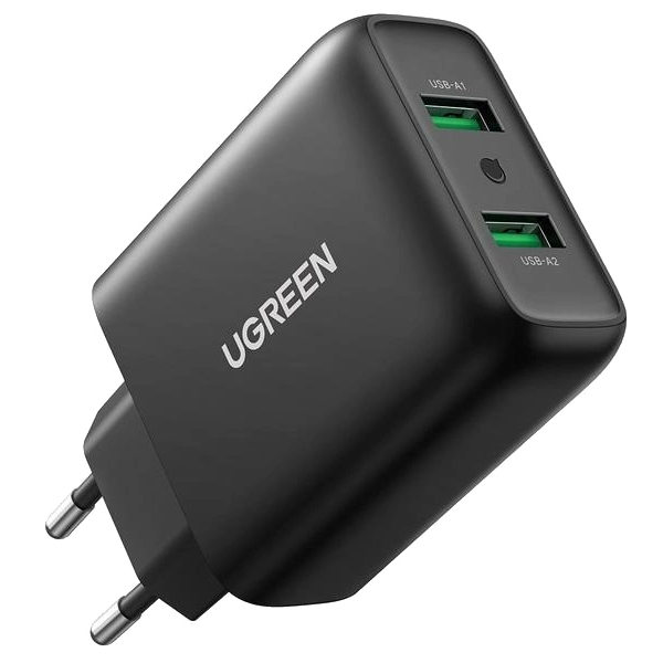 Мережевий зарядний пристрій Ugreen CD161 36W Dual USB QC 3.0 Fast Charger